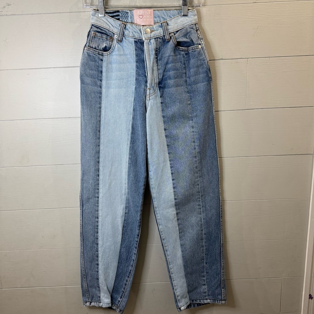 Revice | Two-Tone Blue Women's Jeans Straight Leg Boyfriend Size 24